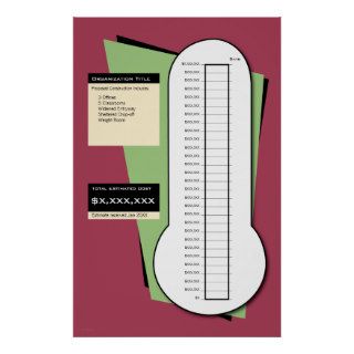 Fundraising Thermometer Including Date Column Print