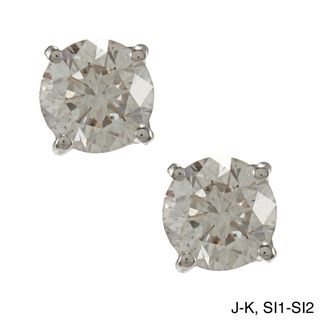 Auriya Platinum 1ct TDW Clarity enhanced Diamond Stud Earrings (J K, SI1 SI2) Auriya Diamond Earrings