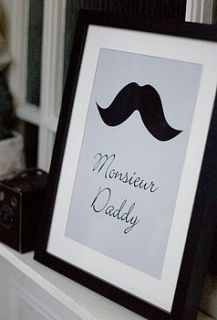 daddy moustache print by little pieces