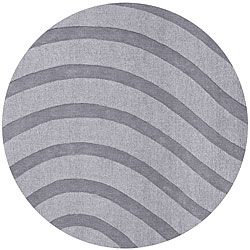 Grey Wool Waves Rug (8 Round)