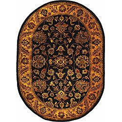 Safavieh Handmade Golden Jaipur Black/ Gold Wool Rug (76 X 96 Oval)
