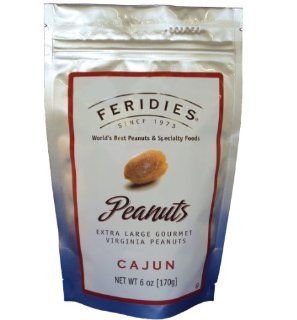 FERIDIES Virginia Peanuts, Cajun, 6 Ounce Bags (Pack of 4)  Grocery & Gourmet Food