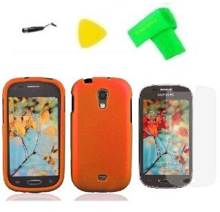 Orange Hard Case Phone Cover + Extreme Band + Stylus Pen + LCD Screen Protector + Yellow Pry Tool for Samsung Galaxy Light T399 t 399 SGH T399 / Garda Cell Phones & Accessories