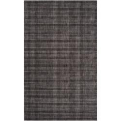 Hand crafted Solid Black Casual Indus Valley Wool Rug (33 X53)