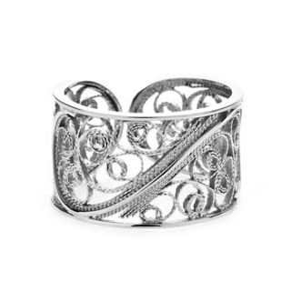 silver filigree single links ring by arabel lebrusan