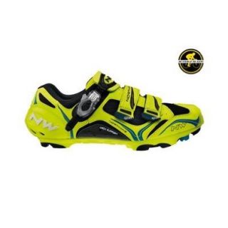 Northwave 2013 Men's Striker Carbon 5 S.B.S. Mountain Bike Cycling Shoes   70N80132001 48 (Yellow Fluo/Black/Blue   39) Shoes