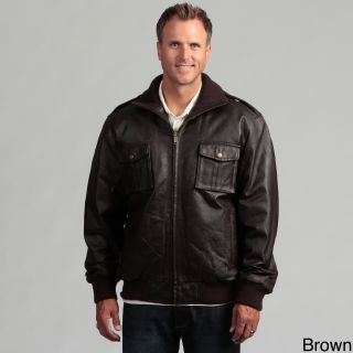 Tanners Avenue Mens Pig Napa Leather Military Bomber Jacket