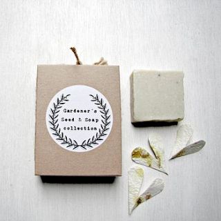 gardener's seed and soap gift set by paper beagle