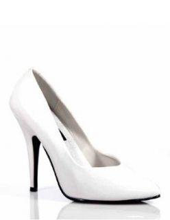 Sexy White High 5 Inch Heel Pumps   10 Shoes