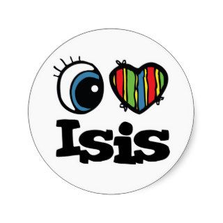 I Heart (Love) Isis Round Sticker