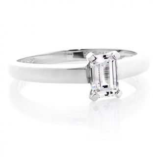 Absolute Emerald Step Cut Solitaire Ring   .5ct
