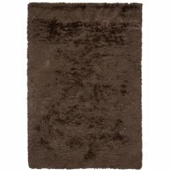 Handwoven Mandara Brown Wool/polyester Shag Rug (9 X 13)