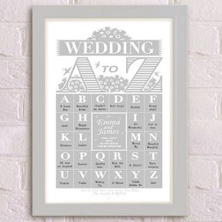 personalised a z wedding print by just for you