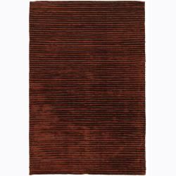 Handwoven Brown/red Mandara Shag Area Rug (79 X 106)