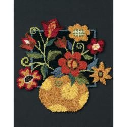 Floral On Black Punch Needle Kit 8x10