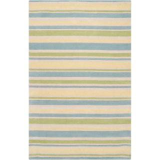 Somerset Bay Loomed Green South Hampton Striped Plush Wool Rug (8 X 11)