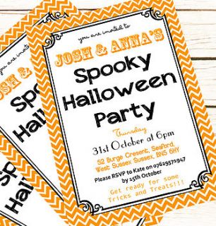 personalised 'halloween party' invitations by precious little plum