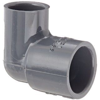 Spears 406 G Series PVC Pipe Fitting, 90 Degree Elbow, Schedule 40, Gray, 3/4" x 1/2" Socket Industrial Pipe Fittings