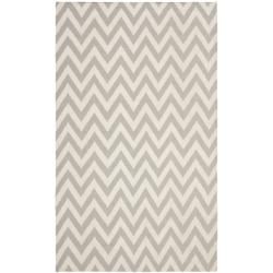 Safavieh Hand woven Moroccan Dhurrie Chevron Grey/ Ivory Wool Rug (8 X 10)