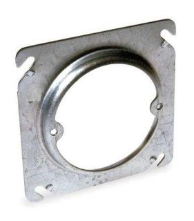 Steel City 401 CS Raised 1/4 Inch Raised Pre Galvanized Steel Square Box Ring with the Center Blanked with Tapped Ears on 2 23/32 Inch Centers
