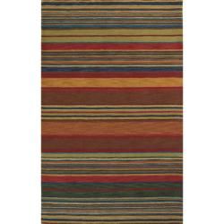 Hand tufted Stripes Multi Wool Rug (22 X 8)