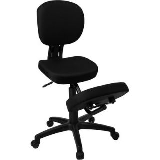 FlashFurniture Mobile Ergonomic Kneeling Posture Task Chair in Black Fabric w
