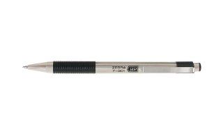 Zebra's F 301 Stainless Steel Retractable Ballpoint Pen 0.7mm Black Dozen (27110)  Ballpoint Stick Pens 