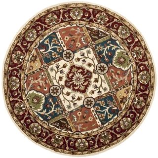 Handmade Heritage Panels Multi/ Red Wool Rug (8 Round)