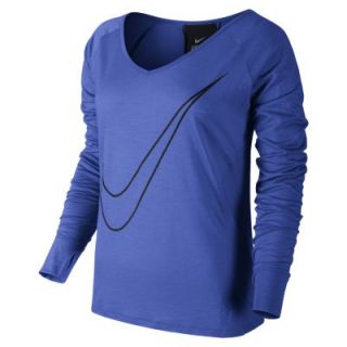 Nike Luxe Long Sleeve Womens Running Shirt   Hyper Cobalt