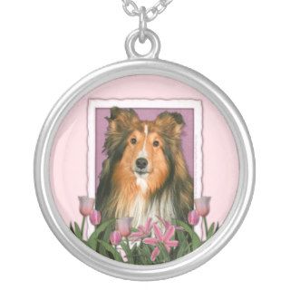 Mothers Day   Pink Tulips   Sheltie Pendant