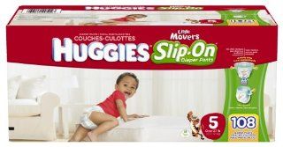 Huggies Little Movers Slip On Diapers Mega Colossal Pack, Size 5, 108 Count Health & Personal Care