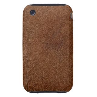 Distressed Brown Leather Look Printed Image Tough iPhone 3 Cover