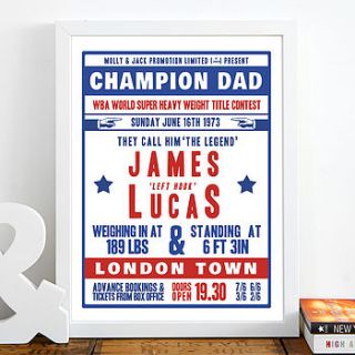 personalised print for dad by hey holla