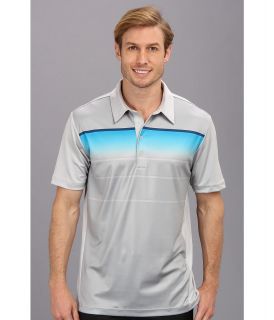 adidas Golf Puremotion CLIMACOOL Gradient Chest Polo 14 Mens Short Sleeve Pullover (Gray)
