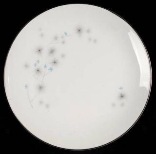 Royal Doulton Thistledown Salad Plate, Fine China Dinnerware   Blue Flowers,Gray