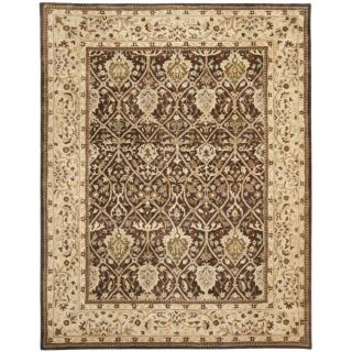 Handmade Persian Legend Brown/ Beige Wool Rug (96 X 136)