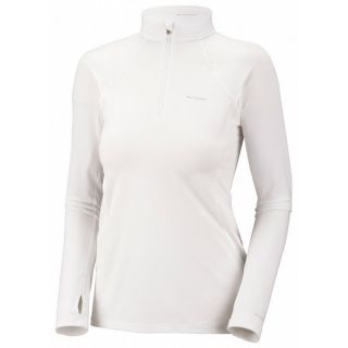 Columbia Baselayer L/S 1/2 Zip Top White   Womens