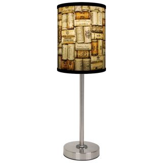 Lamp in a box Wine Corks Brushed Nickel Table Lamp