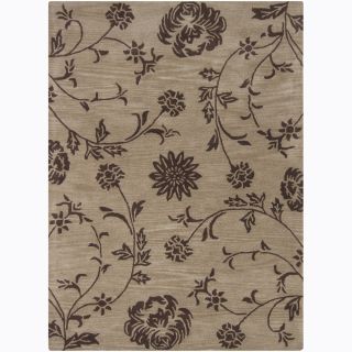 Transitional Mandara Hand tufted Floral Brown Wool Rug (5 X 7)