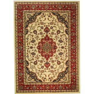 Medallion Traditional Ivory Area Rug (6 7 X 9 6)
