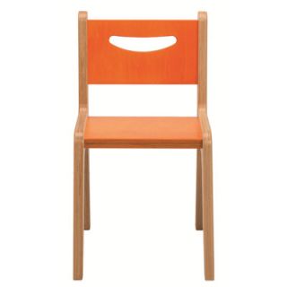 Whitney Plus 14 Birchwood Classroom Chair CR2514 Seat Color Hot Pumpkin