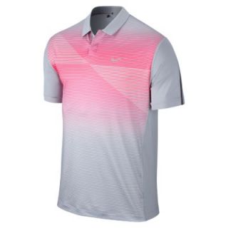 Nike TW Seasonal Bold Stripe Mens Golf Polo   Light Magnet Grey