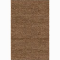 Handwoven Brown Mandara New Zealand Wool Rug (9 X 13)