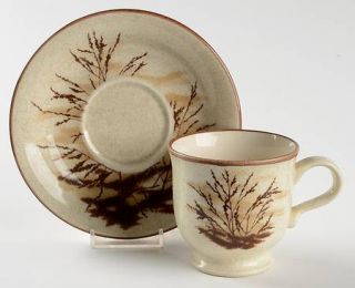 Mikasa Dune Grass Footed Cup & Saucer Set, Fine China Dinnerware   Style Manor,B