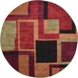 Hand tufted Multicolor Mandara New Zealand Wool Rug (79 Round)