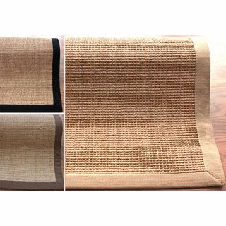 Nuloom Handmade Eco Natural Fiber Cotton Border Sisal Rug (6 X 9)