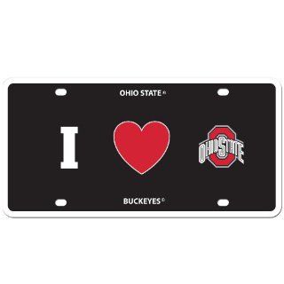 NCAA Ohio State Buckeyes Styrene Plate  I Heart Style  Sports Fan Kitchen Products  Sports & Outdoors