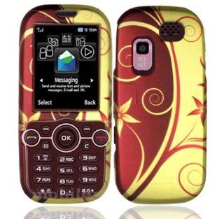 Maroon Elegant Swirl Hard Faceplate Cover Phone Case for Samsung Gravity 2 T469 T404G SGH T404G Cell Phones & Accessories