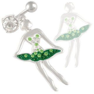 14 Gauge 1.6mm 3/8 10mm cute dangle belly ring navel bar surgical steel unique button ARMU Body Piercing Jewelry