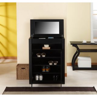 Furniture Of America Furniture Of America Atlas Shoe Cabinet/ Multi purpose Chest With Mirror Black?? Size No Drawers
